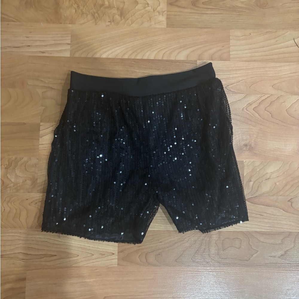 Black Sequin Shorts